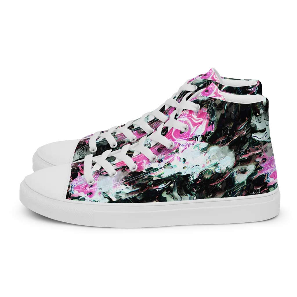 Neon Blackwater on Men's High Top Canvas Shoes — Left