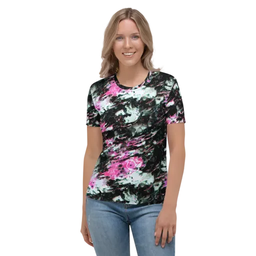 Neon Blackwater on a Women's Crew Neck T-Shirt