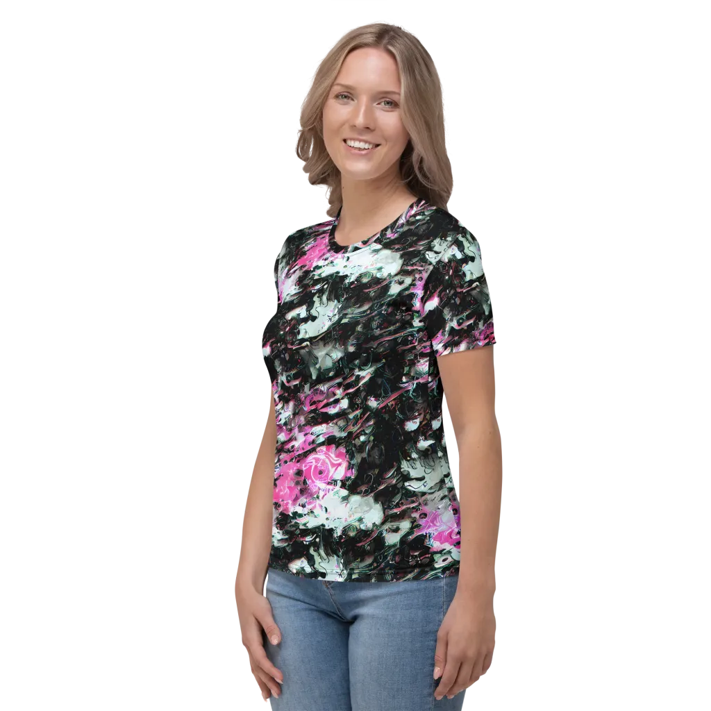 Neon Blackwater on Women's Crew Neck T-Shirt — Left