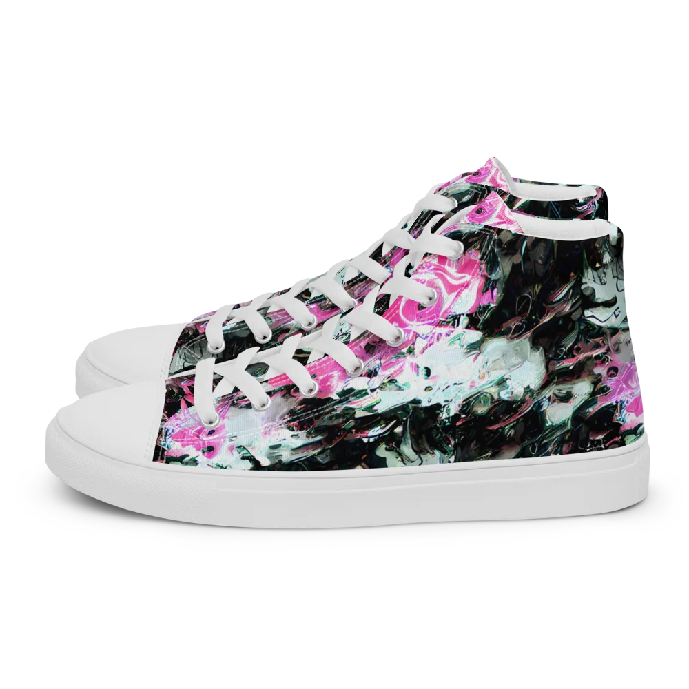 Neon Blackwater on Women's High Top Canvas Shoes — Left