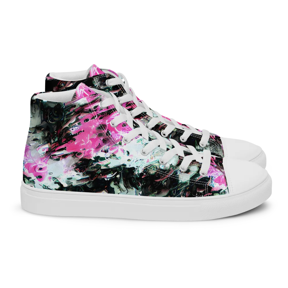 Neon Blackwater on Women's High Top Canvas Shoes — Right