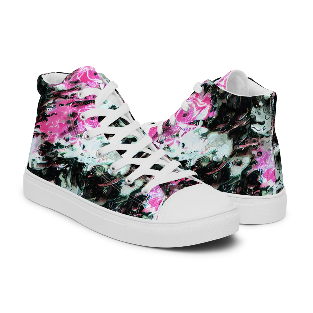 Neon Blackwater on Women's High Top Canvas Shoes — Right