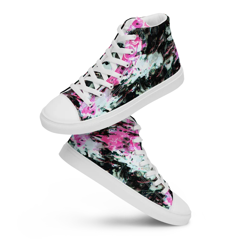 Neon Blackwater on Women's High Top Canvas Shoes — Front