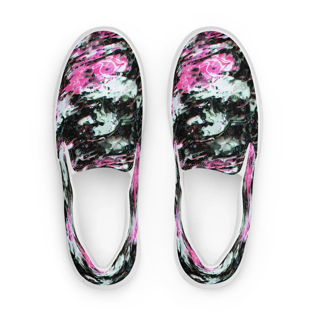 Neon Blackwater on Men's Slip-On Canvas Shoes — Front