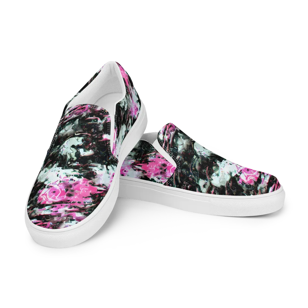 Neon Blackwater on Men's Slip-On Canvas Shoes — Left Front