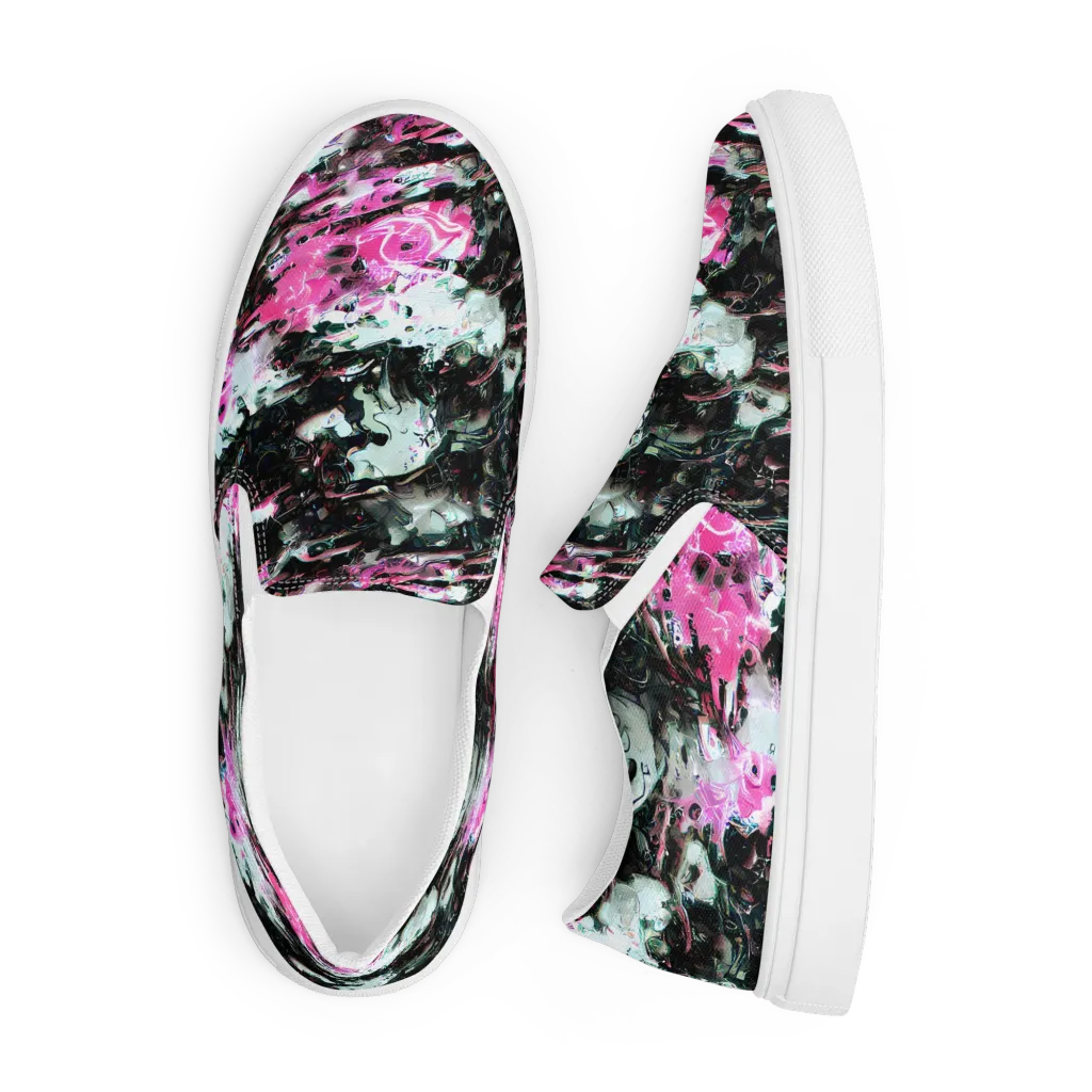 Neon Blackwater on Men's Slip-On Canvas Shoes — Front