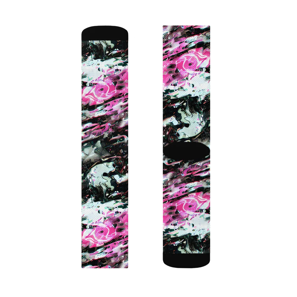 Neon Blackwater on Socks — Left Sock