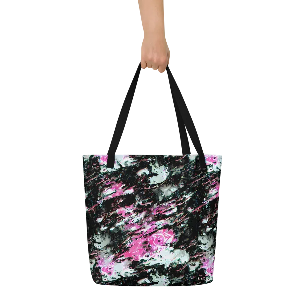 Neon Blackwater on Large Tote Bag W/ Pocket — Front