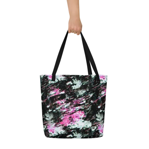 Neon Blackwater on a Large Tote Bag W/ Pocket