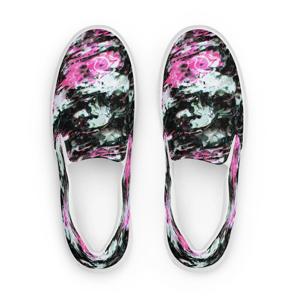 Neon Blackwater on Women's Slip-On Canvas Shoes — Front