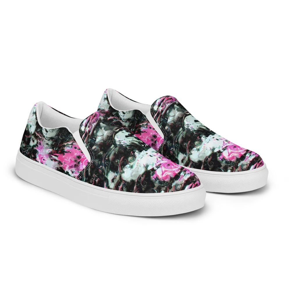 Neon Blackwater on Women's Slip-On Canvas Shoes — Right Front