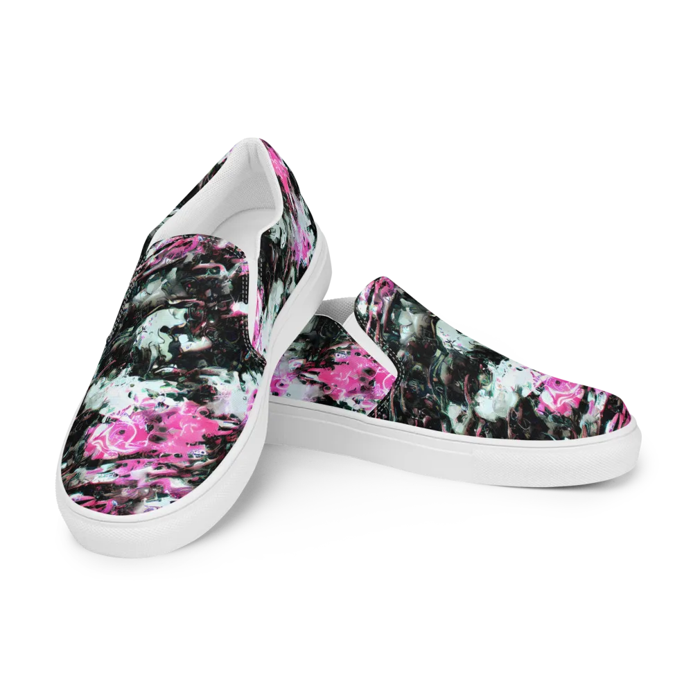 Neon Blackwater on Women's Slip-On Canvas Shoes — Left Front