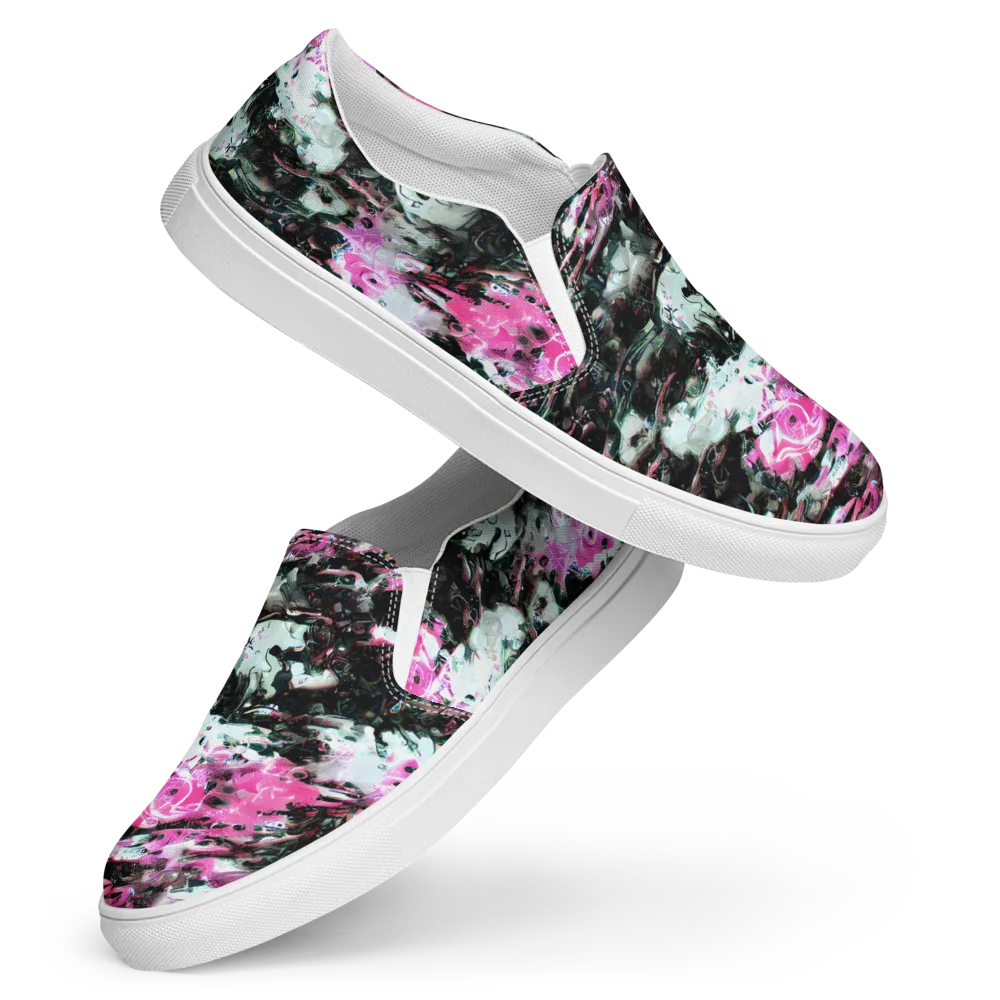 Neon Blackwater on Women's Slip-On Canvas Shoes — Front