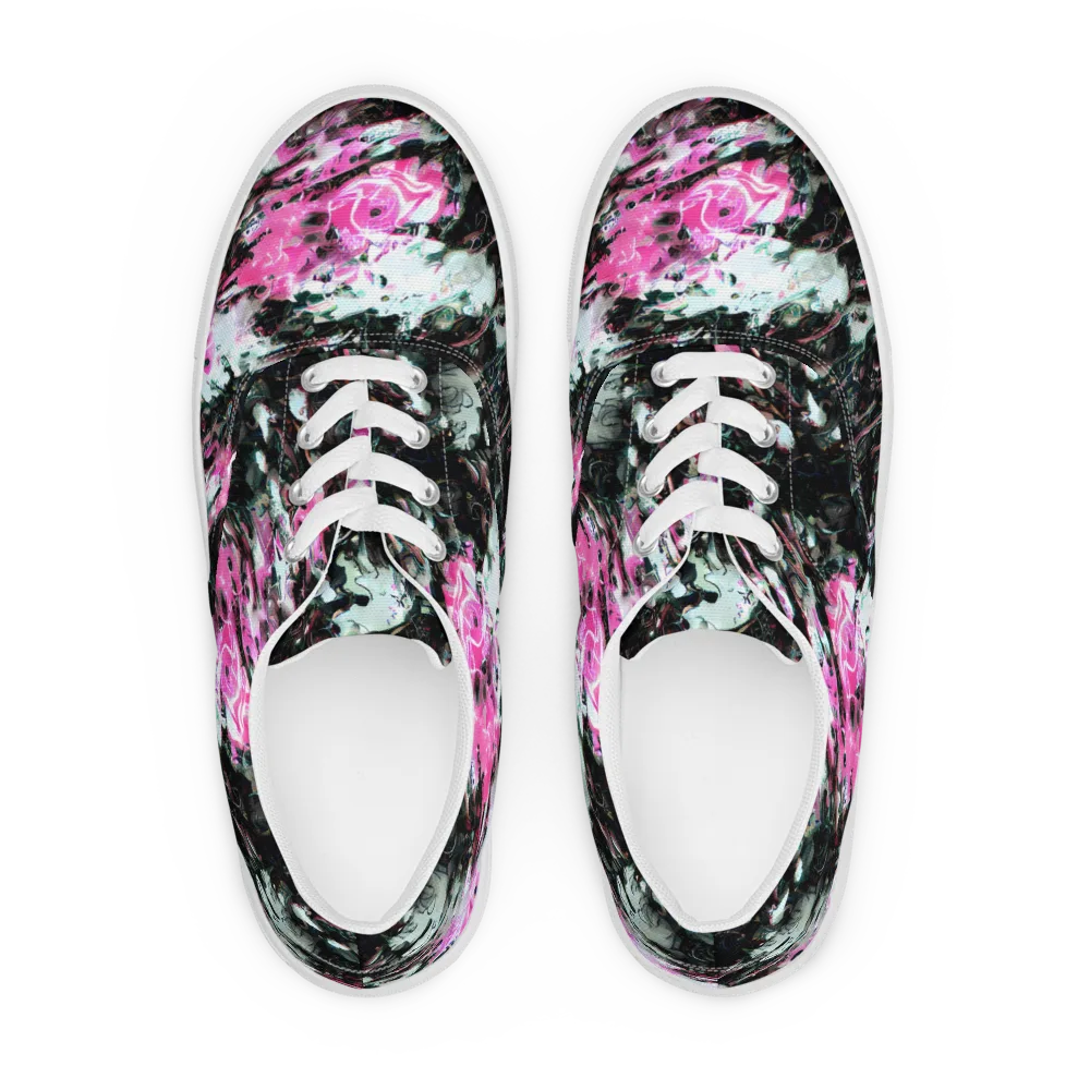 Neon Blackwater on Men's Lace-Up Canvas Shoes — Front