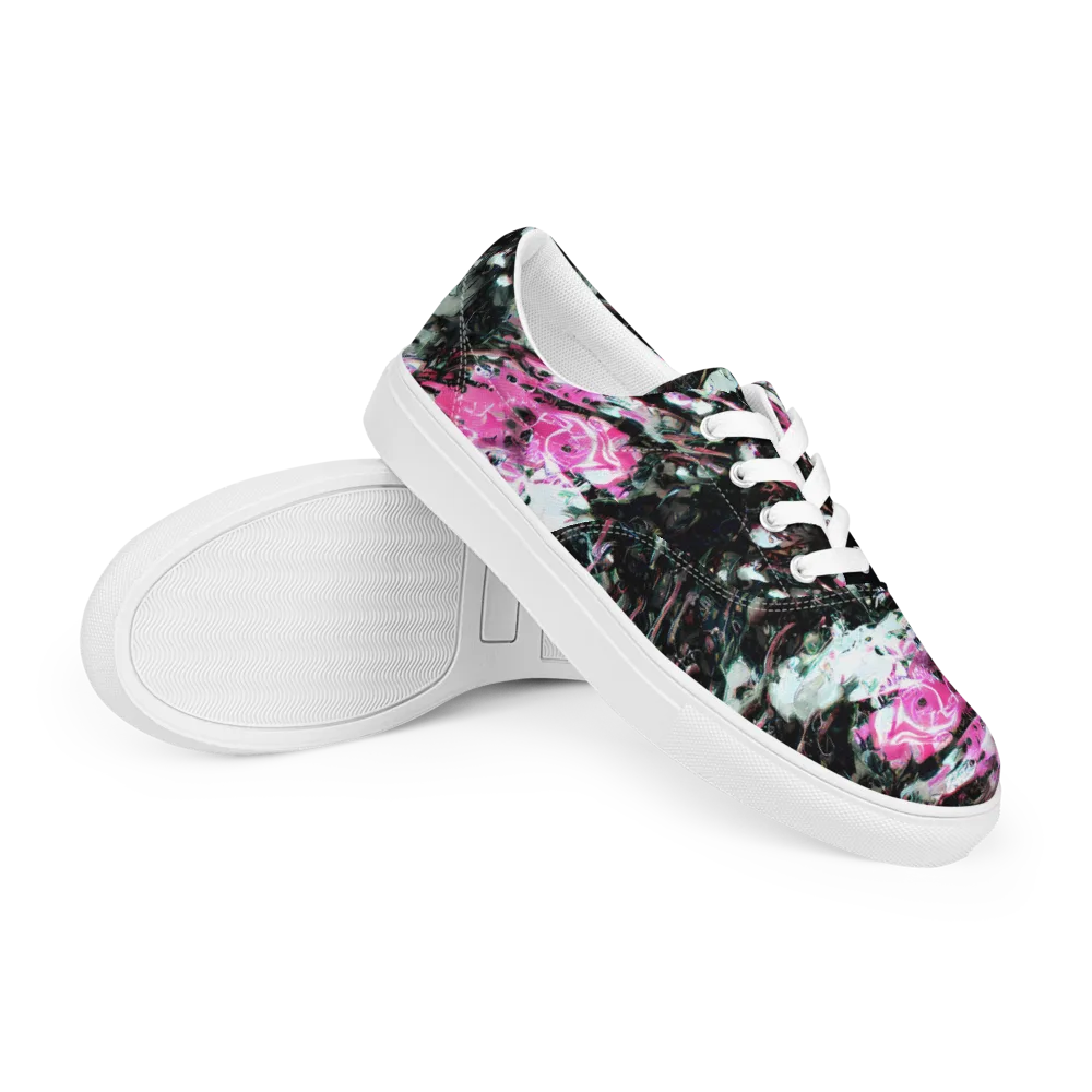 Neon Blackwater on Men's Lace-Up Canvas Shoes — Right Front