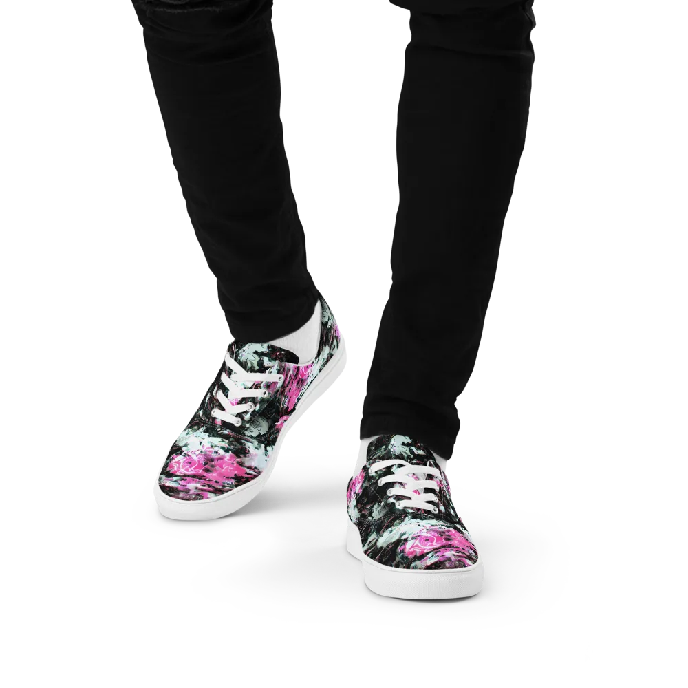 Neon Blackwater on Men's Lace-Up Canvas Shoes — Front