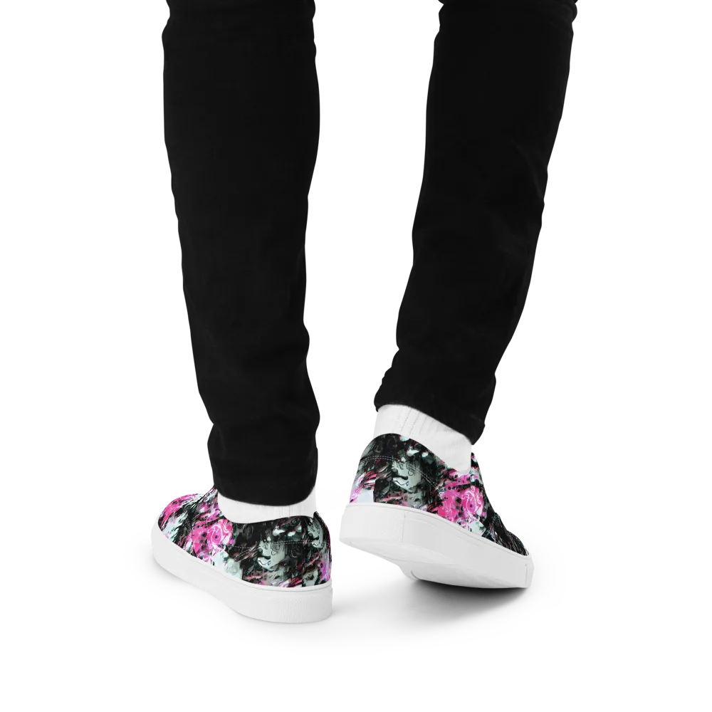 Neon Blackwater on Men's Lace-Up Canvas Shoes — Back