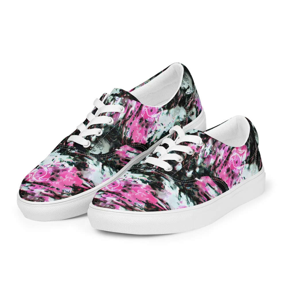 Neon Blackwater on Men's Lace-Up Canvas Shoes — Left Front