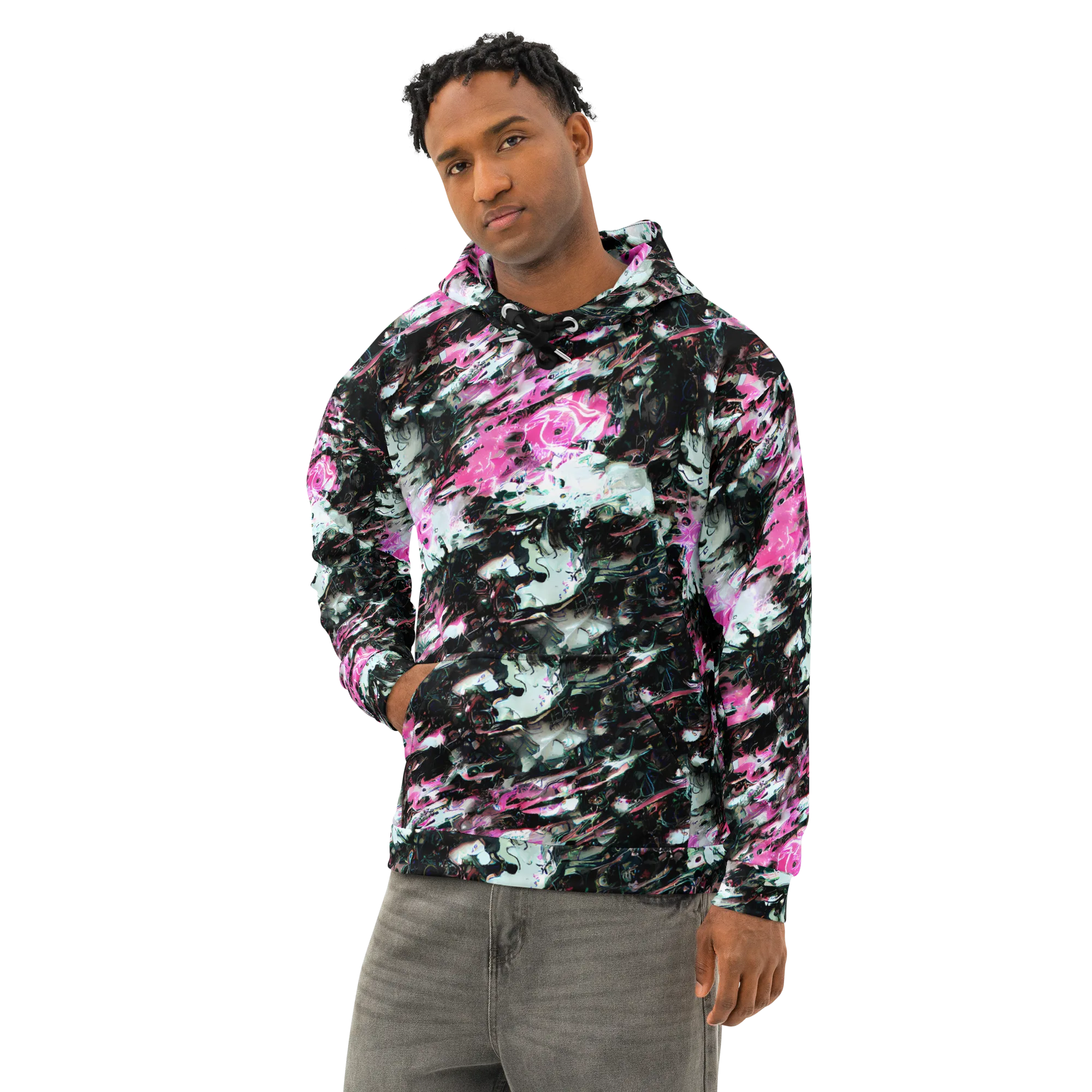 Neon Blackwater on Cotton Hoodie — Left Front