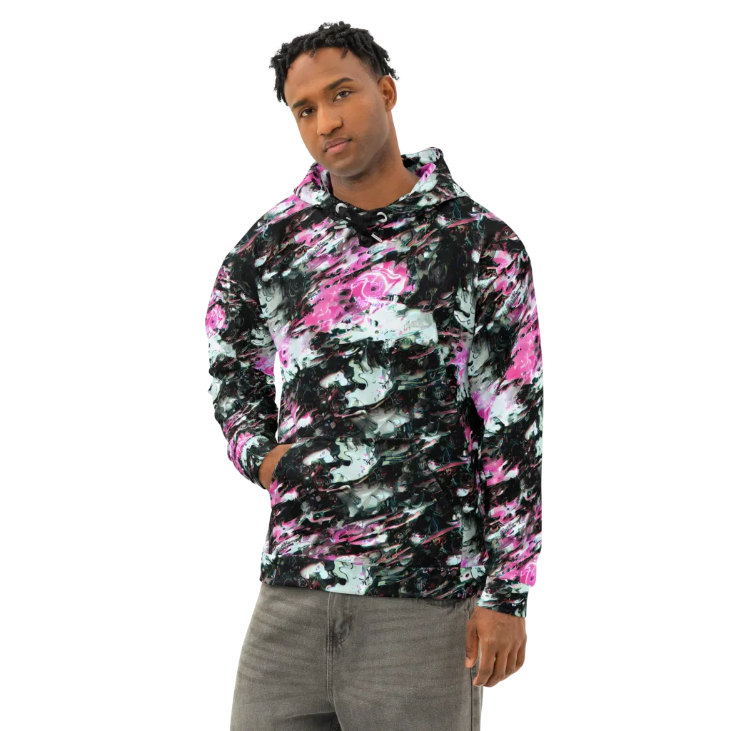 Neon Blackwater on Cotton Hoodie — Left Front