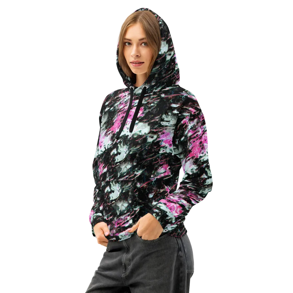 Neon Blackwater on Cotton Hoodie — Left Front