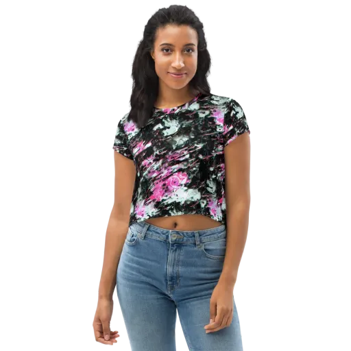 Neon Blackwater on a Crop Tee