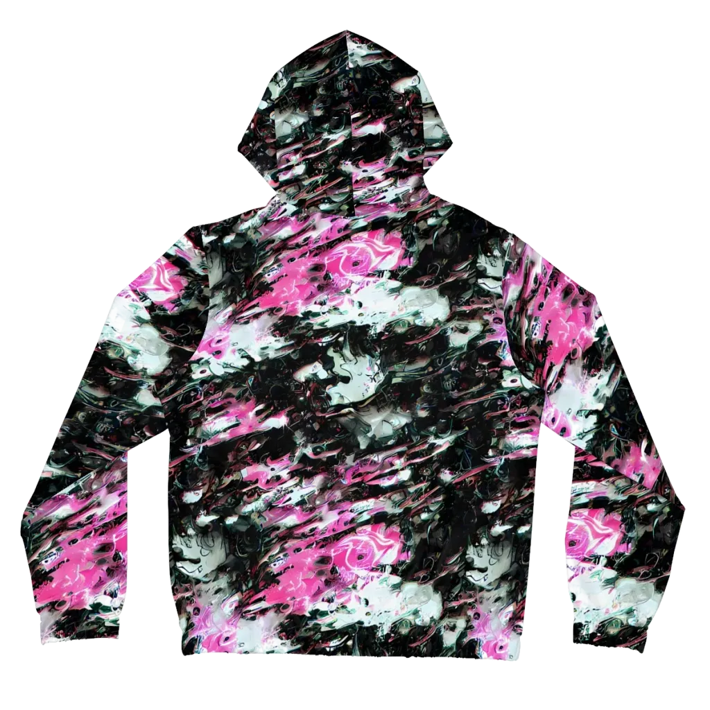 Neon Blackwater on Women's Full-Zip Hoodie — Back