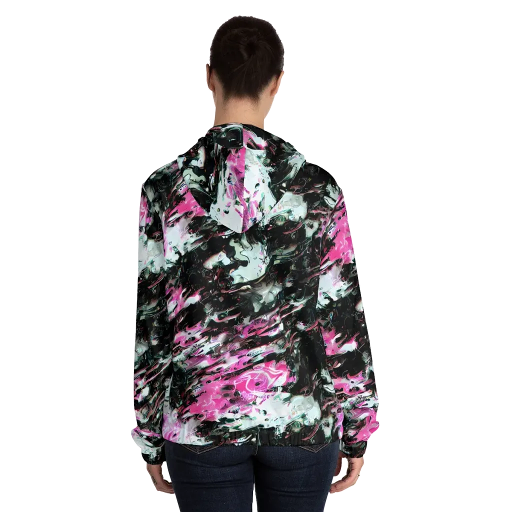 Neon Blackwater on Women's Full-Zip Hoodie — Back On Person