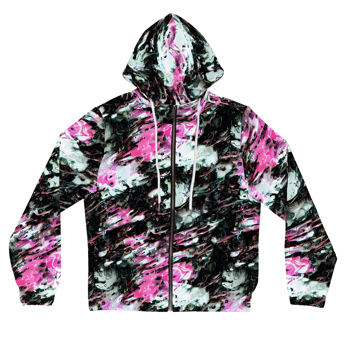 Neon Blackwater on Women's Full-Zip Hoodie — Front