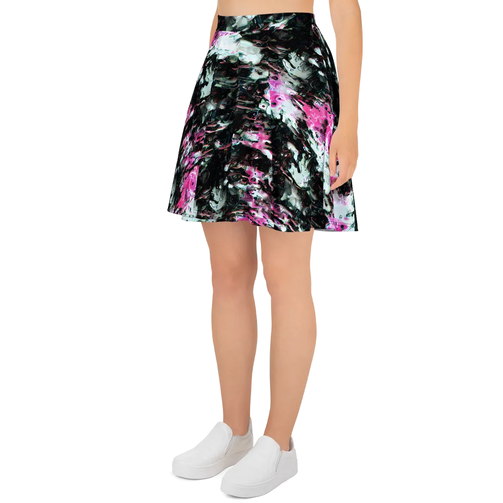 Neon Blackwater on Skater Skirt — Left