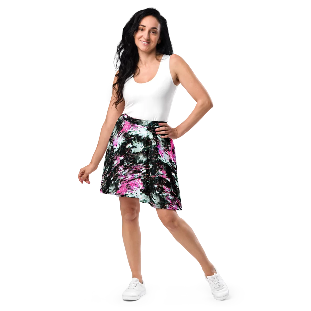 Neon Blackwater on Skater Skirt — Front