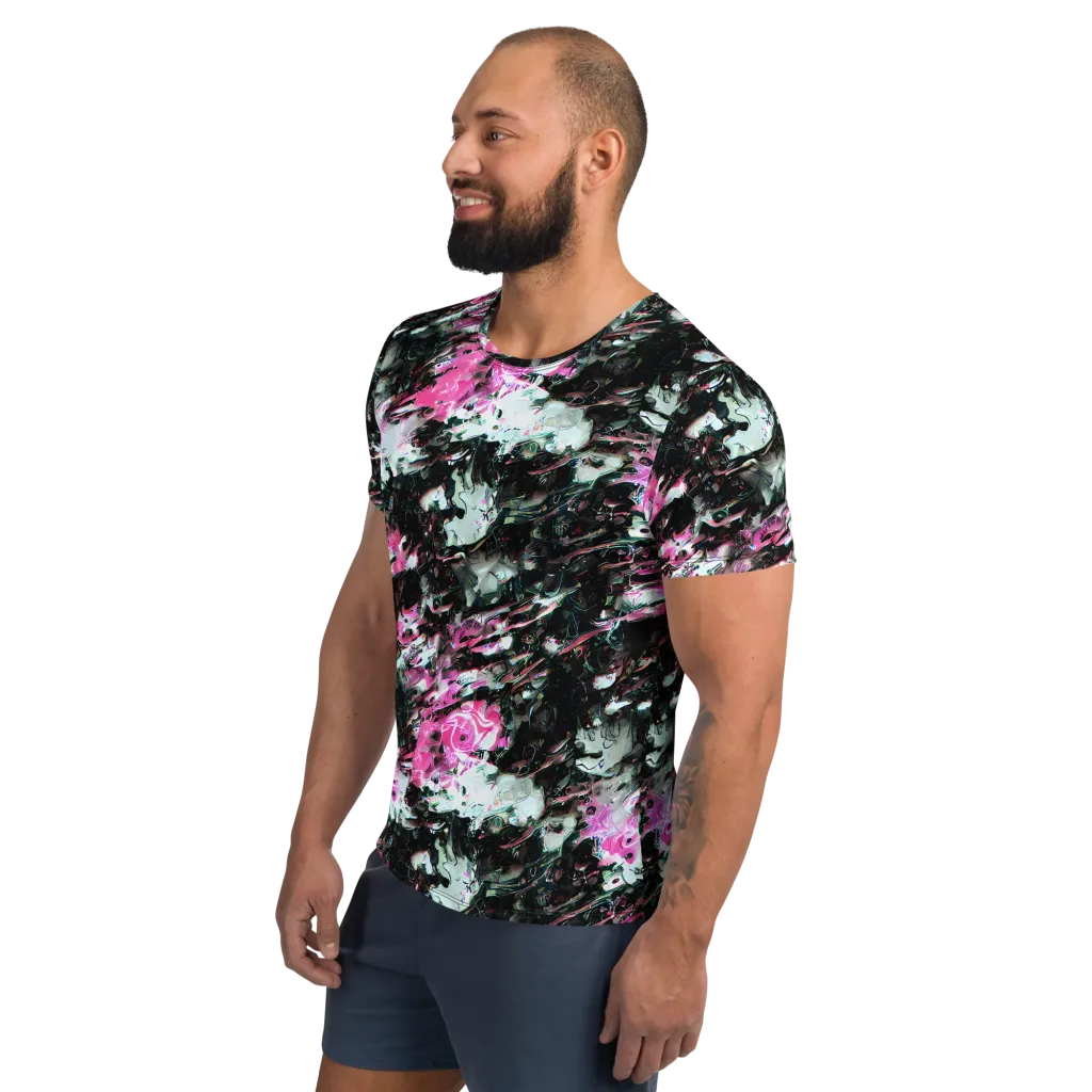 Neon Blackwater on Men's Athletic T-Shirt — Left