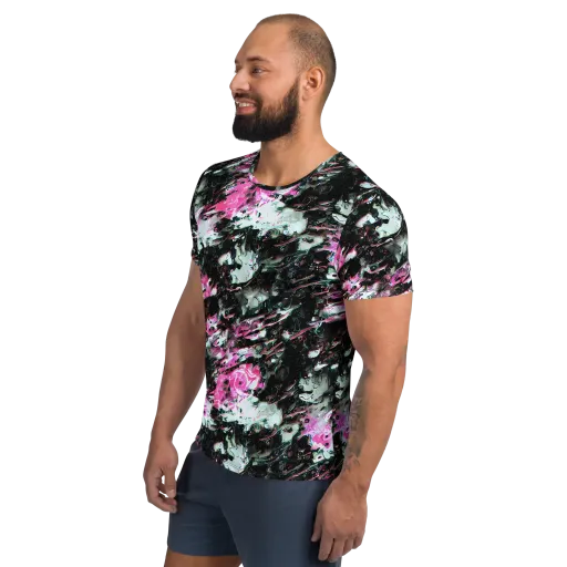 Neon Blackwater on a Men's Athletic T-Shirt