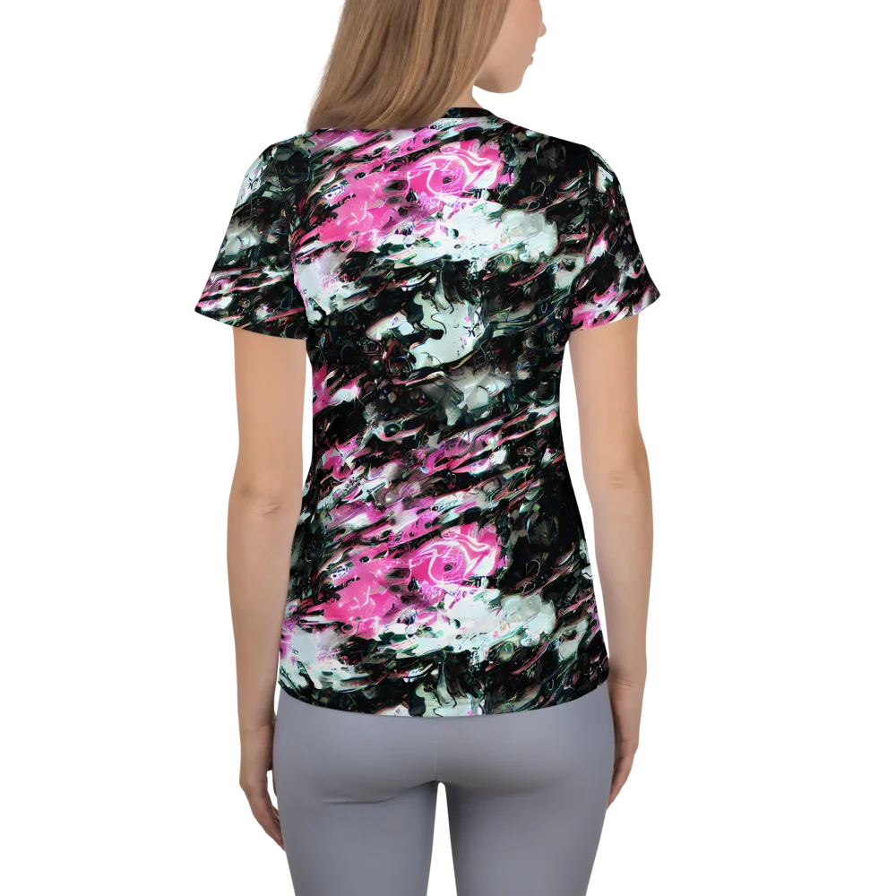Neon Blackwater on Women's Athletic T-Shirt — Back