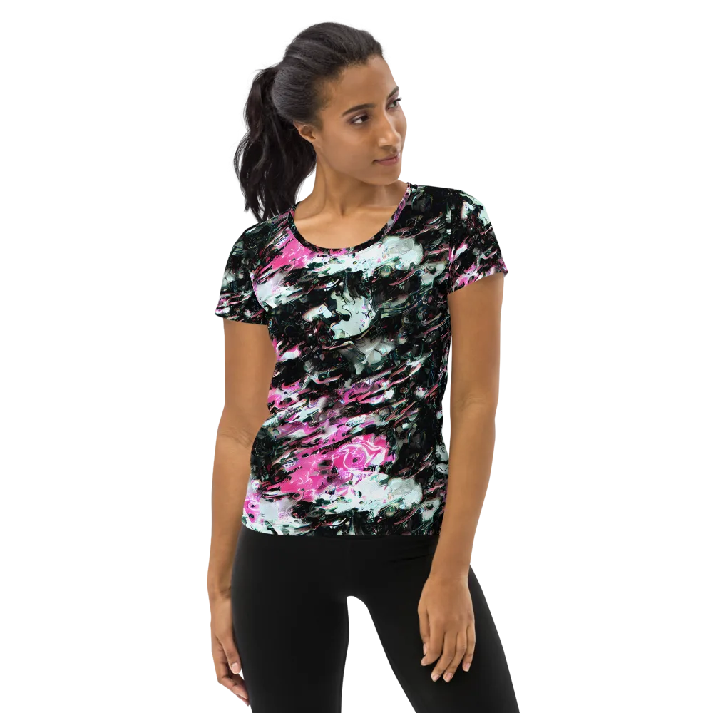 Neon Blackwater on Women's Athletic T-Shirt — Front
