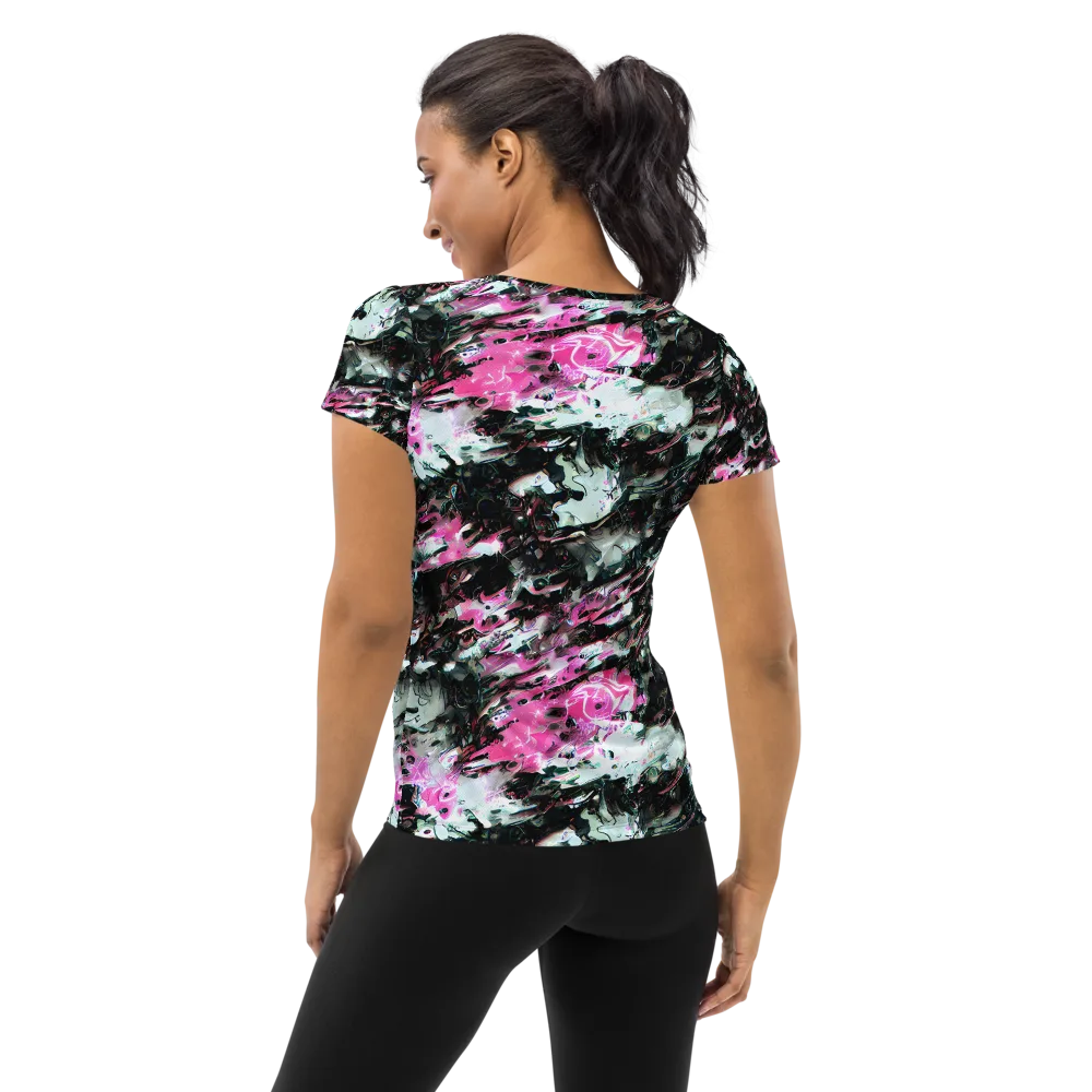 Neon Blackwater on Women's Athletic T-Shirt — Back