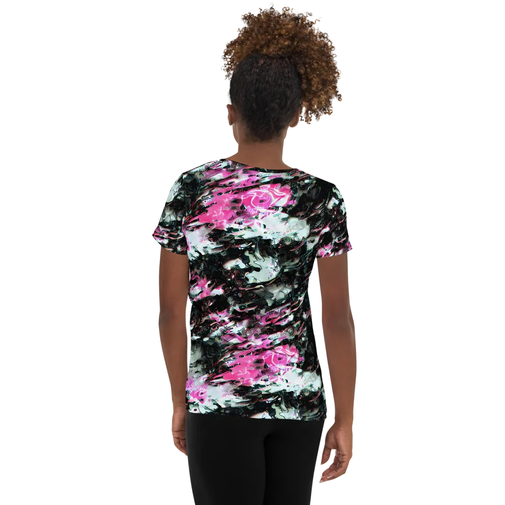 Neon Blackwater on Women's Athletic T-Shirt — Back