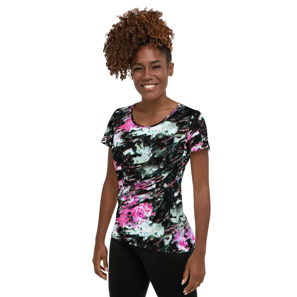 Neon Blackwater on Women's Athletic T-Shirt — Left