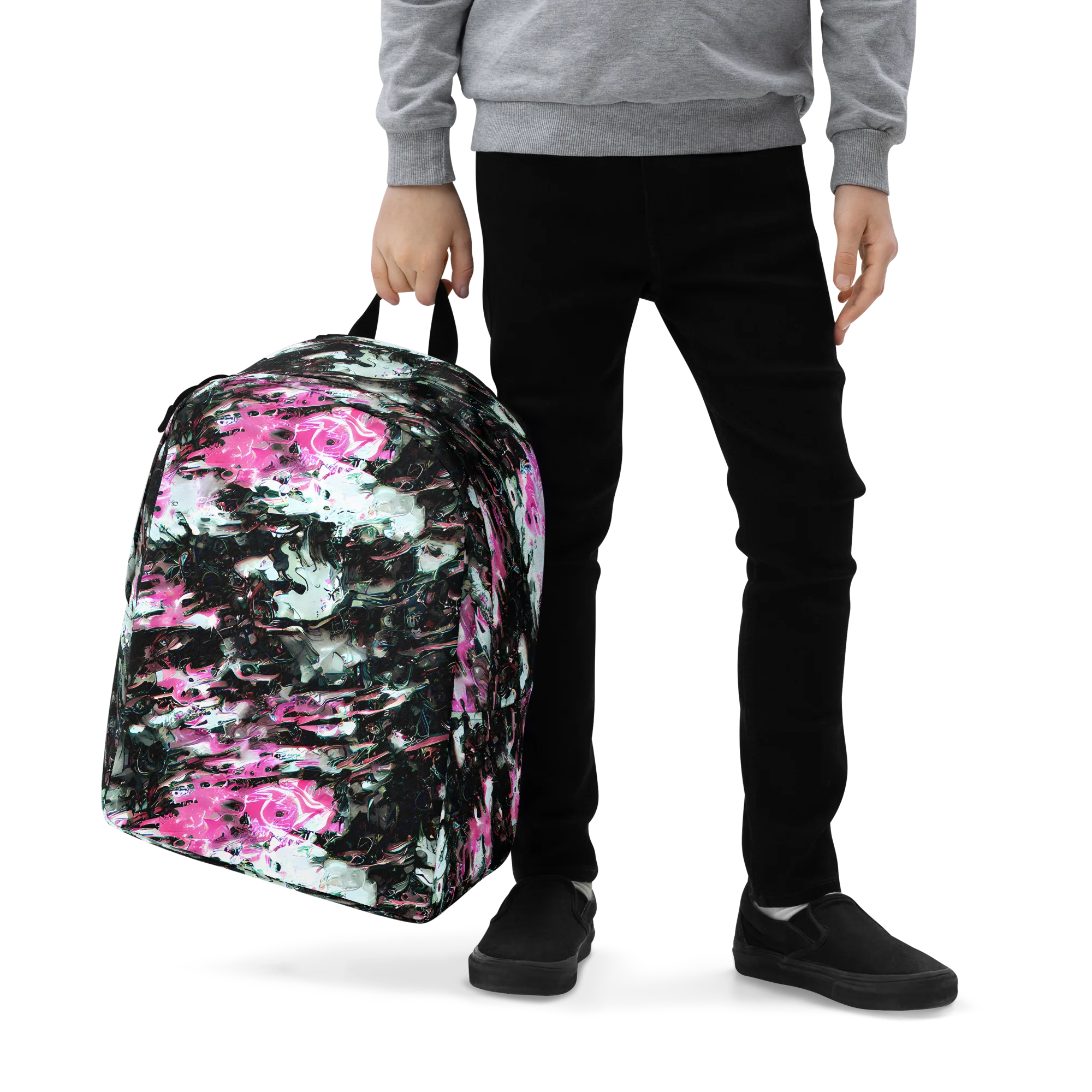 Neon Blackwater on Minimalist Backpack — Zoomed-in