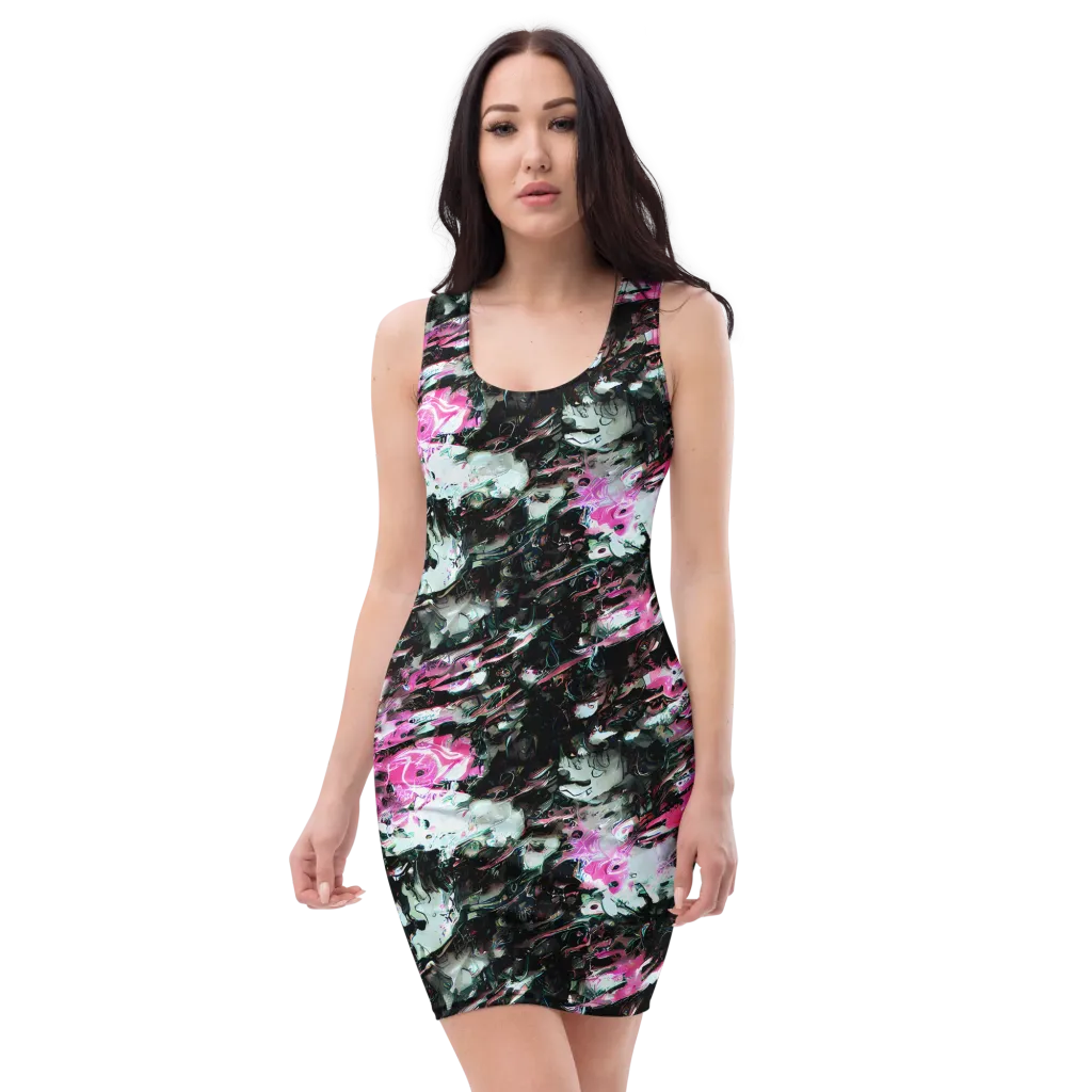 Neon Blackwater on Bodycon Dress — Front