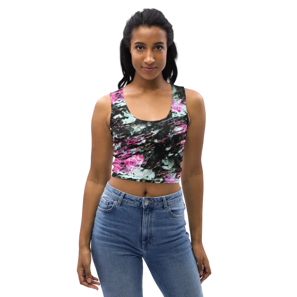 Neon Blackwater on Crop Top — Front