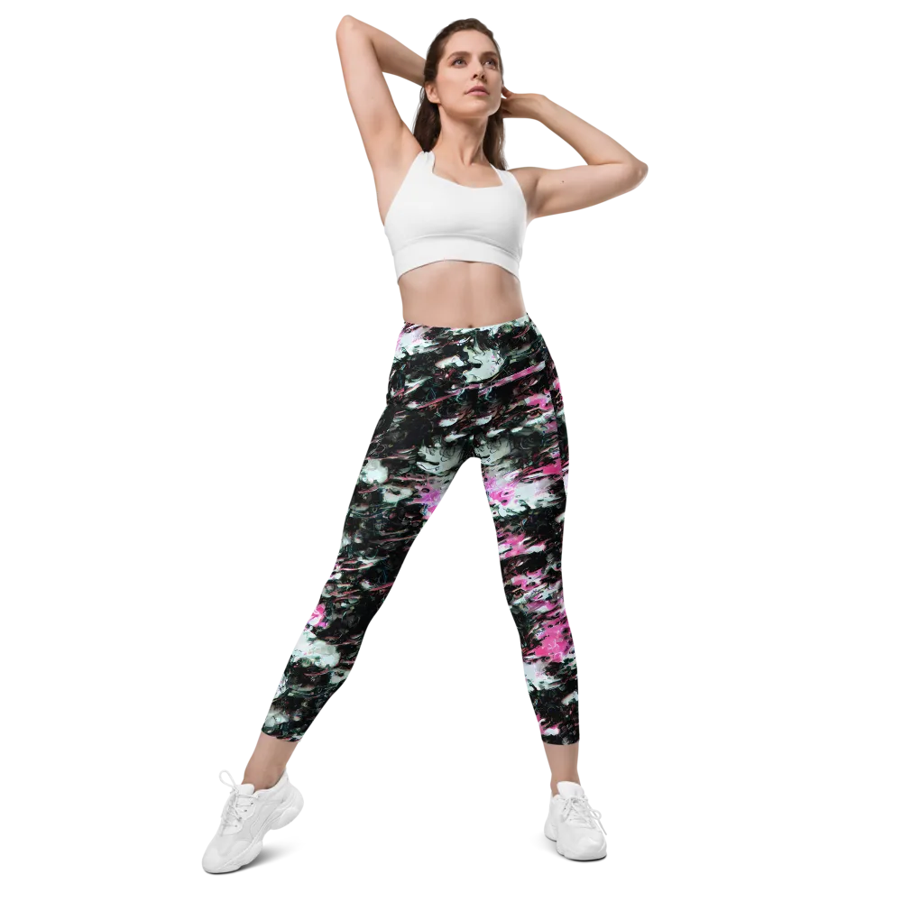 Neon Blackwater on Leggings with Pockets — Front