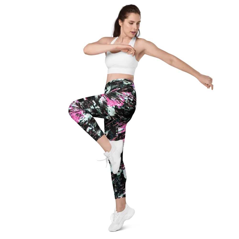 Neon Blackwater on Leggings with Pockets — Left Front