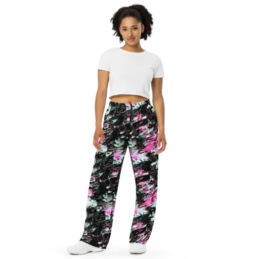 Neon Blackwater on a Wide-Leg Pants