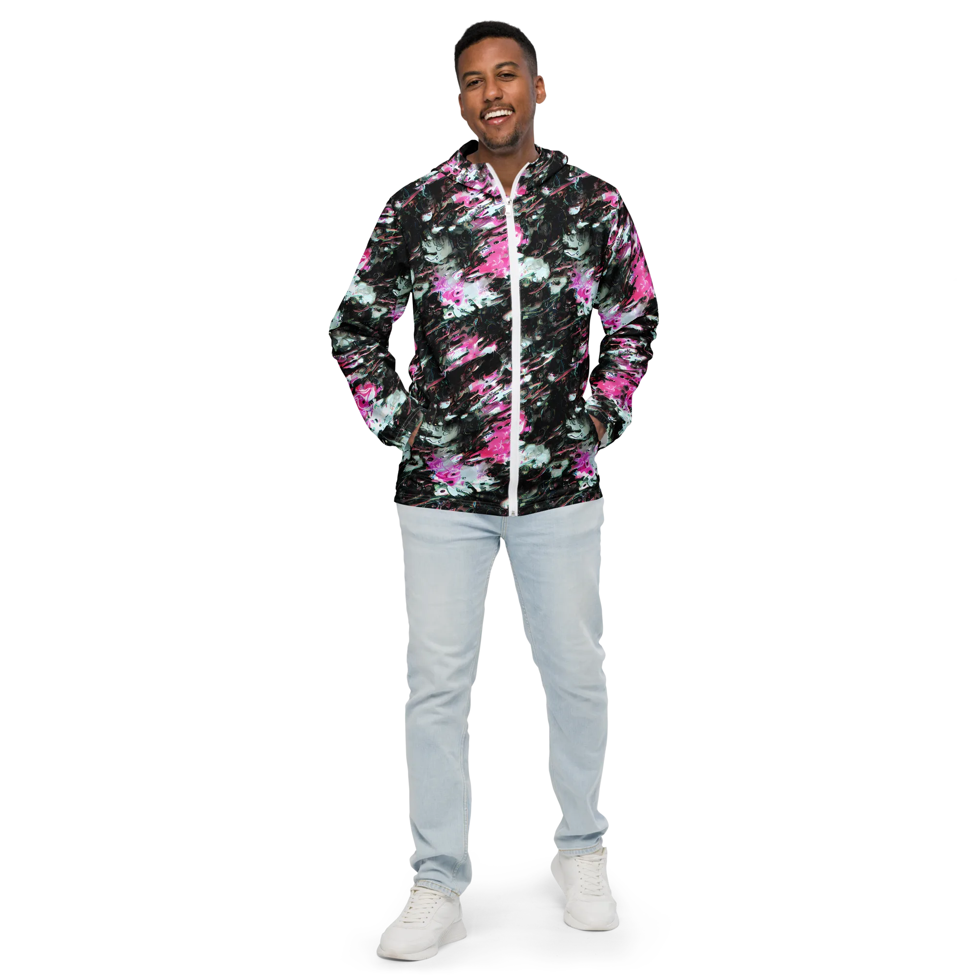 Neon Blackwater on Men's Windbreaker — Front