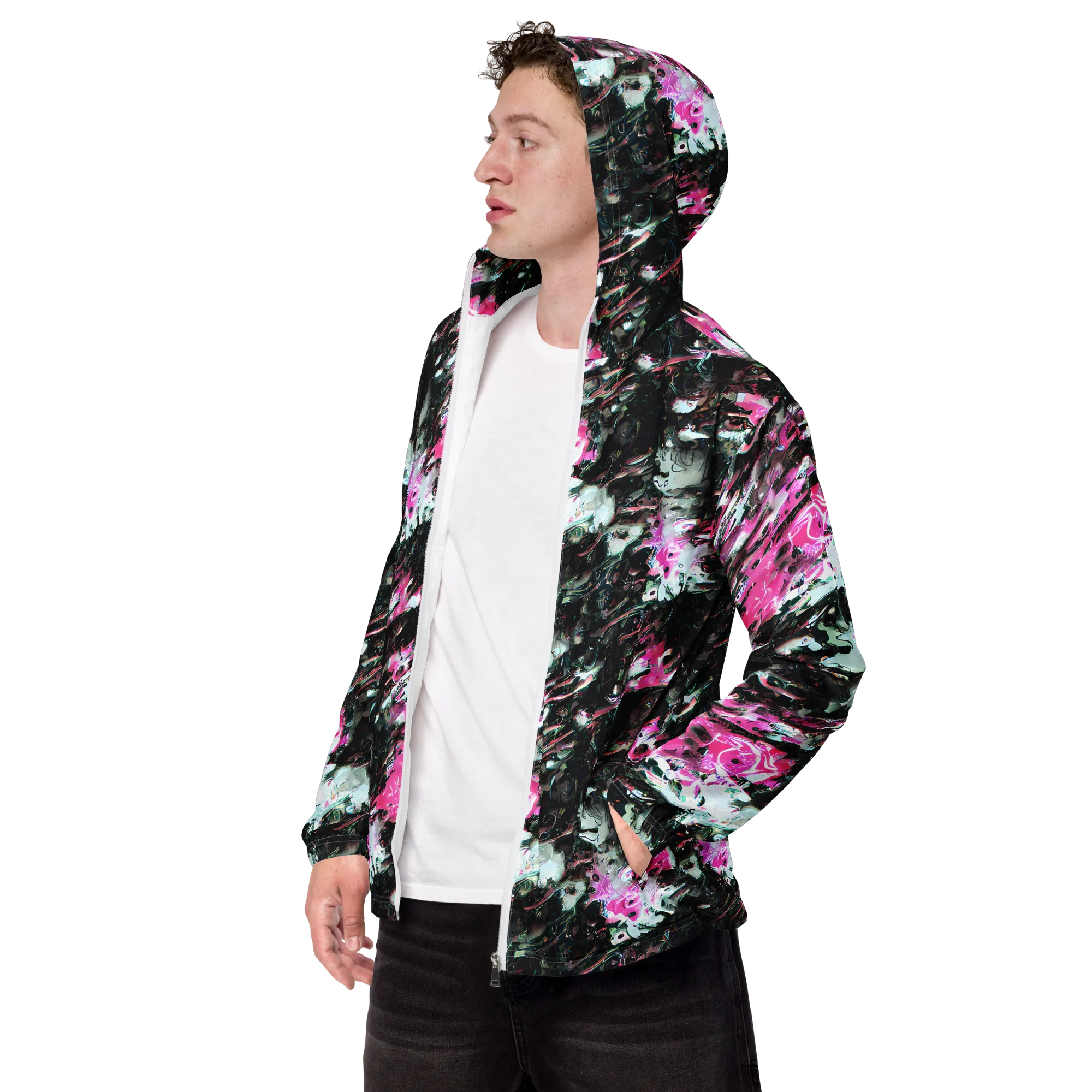 Neon Blackwater on Men's Windbreaker — Left Front