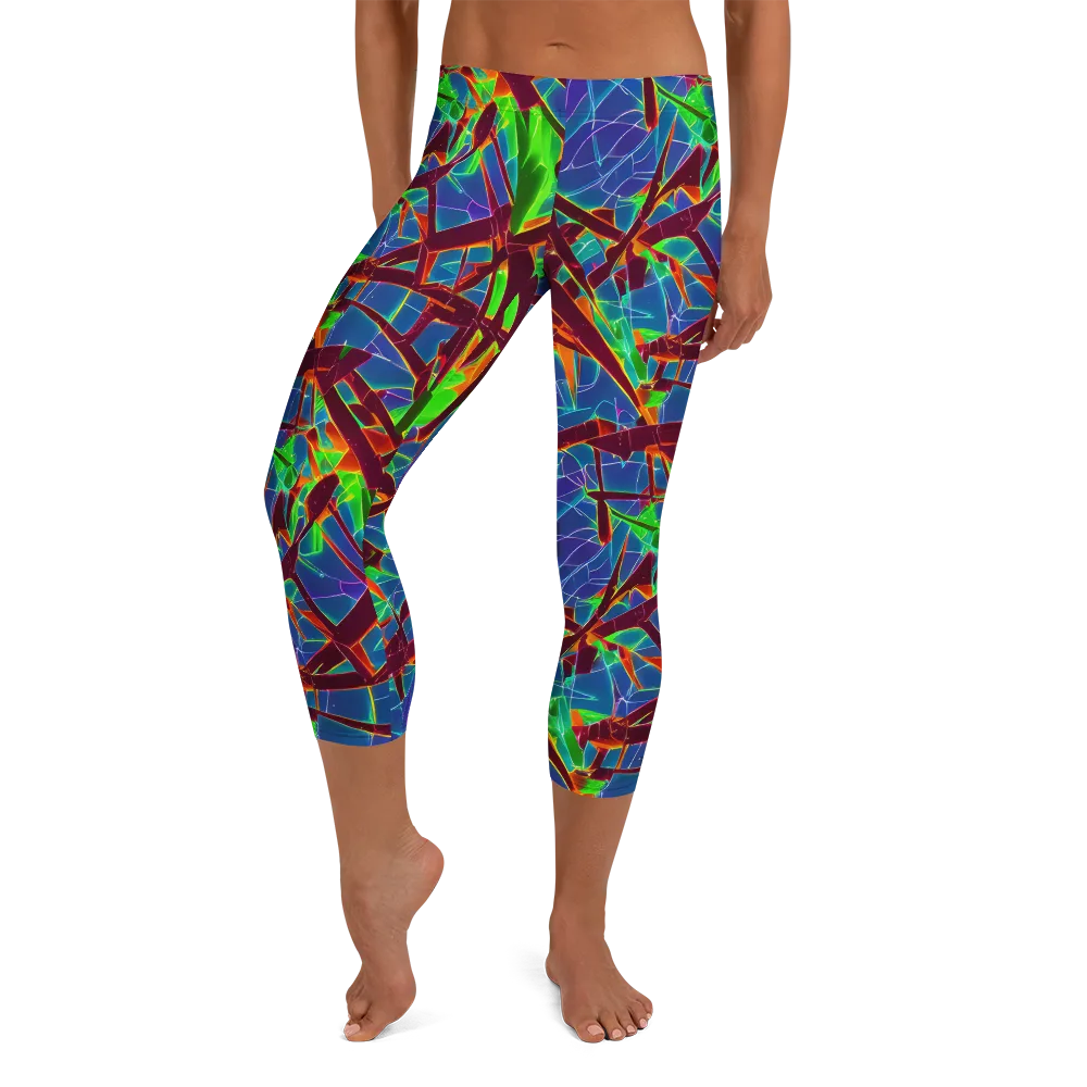 Luminous Crackle on Capri Leggings — Front