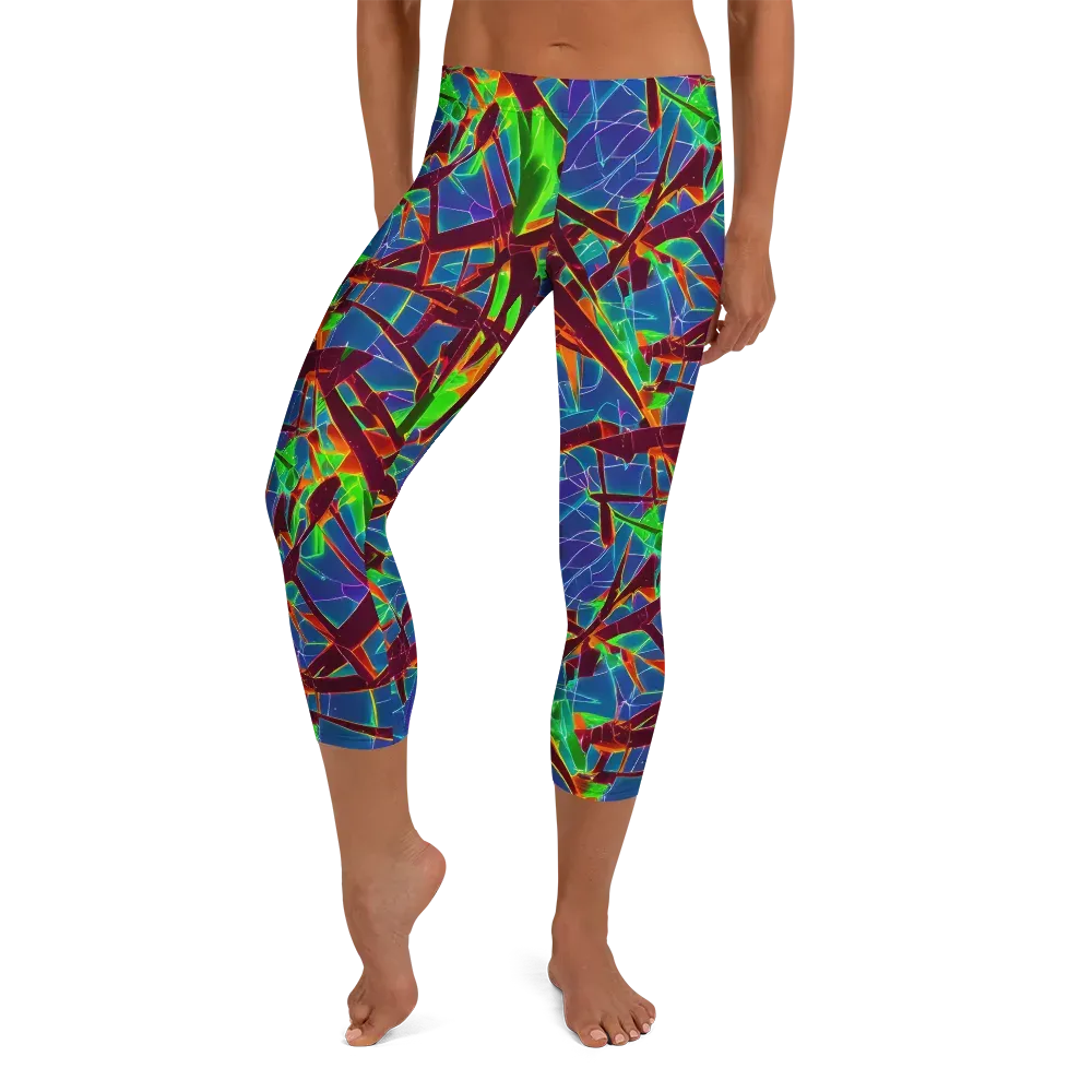 Luminous Crackle on Capri Leggings — Front