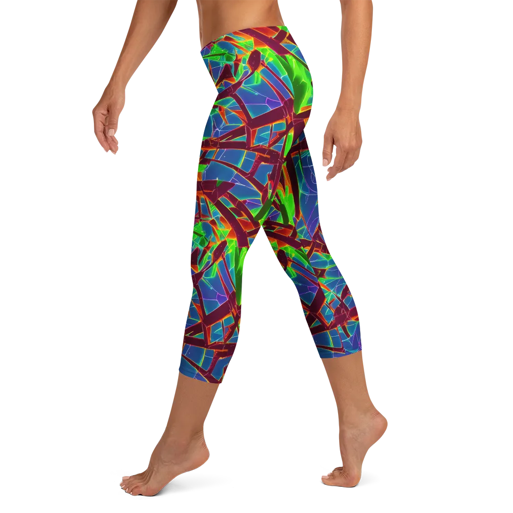 Luminous Crackle on Capri Leggings — Left