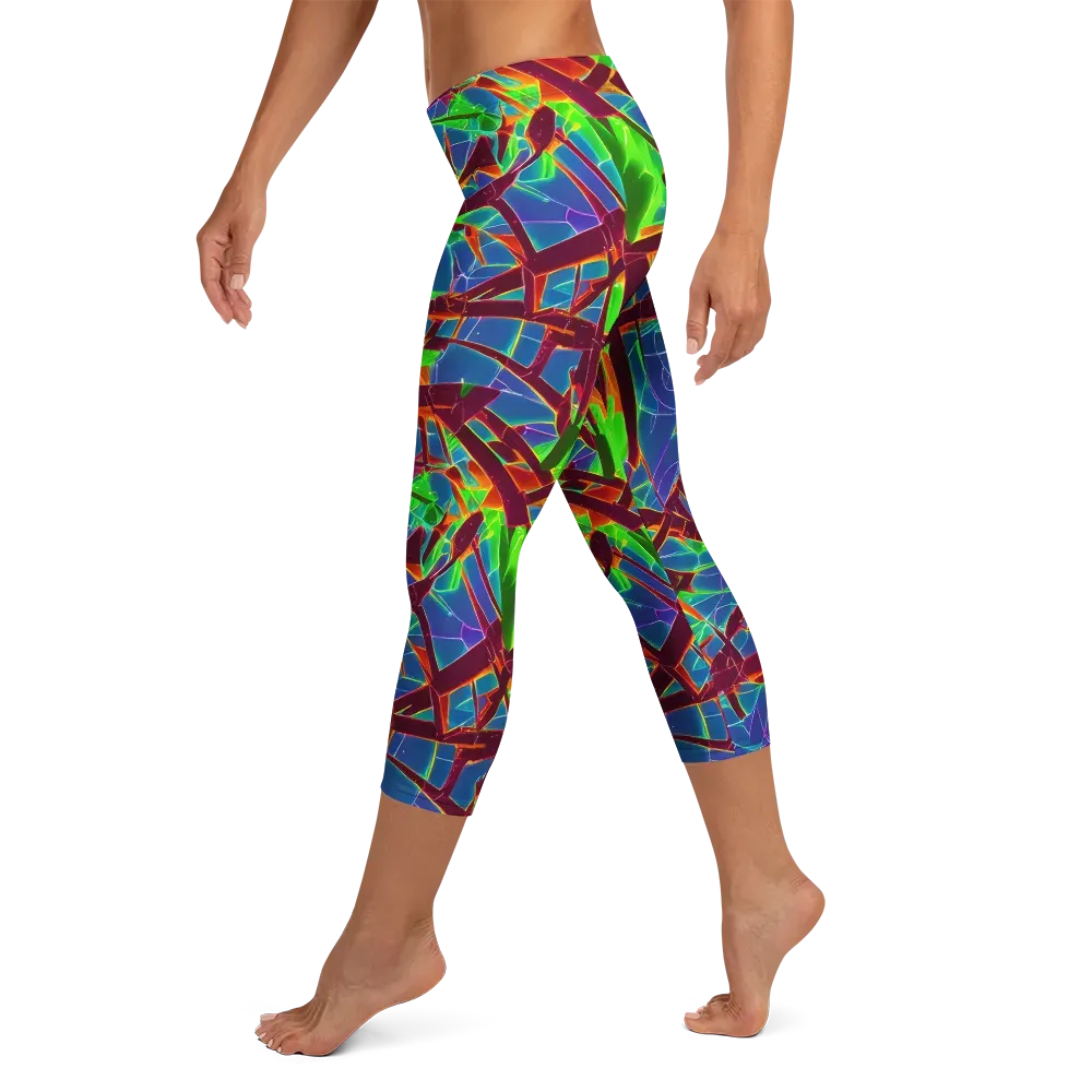 Luminous Crackle on Capri Leggings — Left